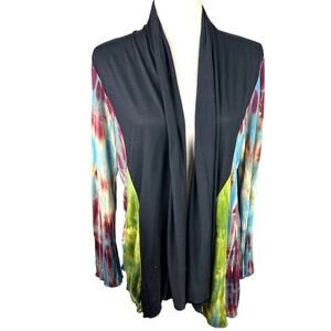NEW Greater Good Open Front Jacket Black with Multi-Color Sides and Arms Size S